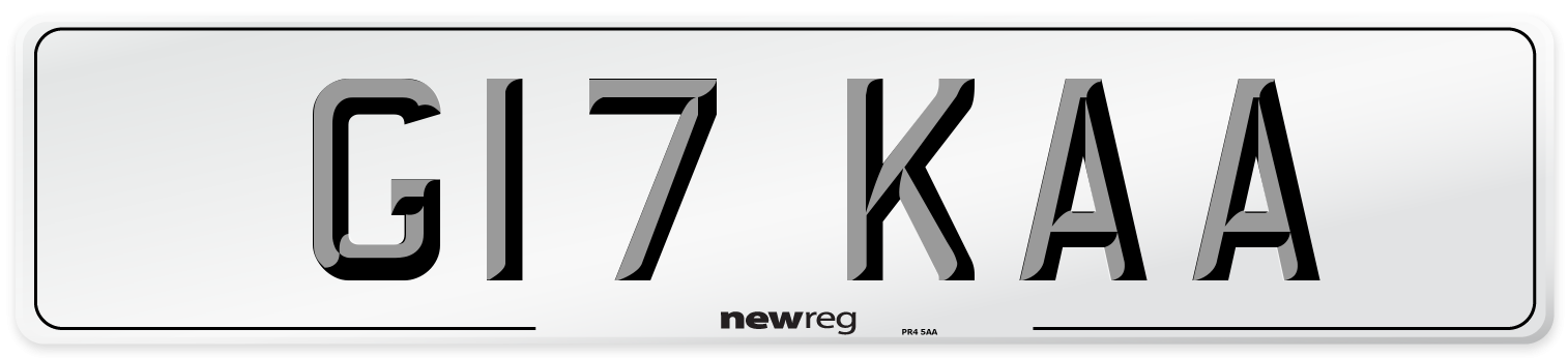 G17 KAA Number Plate from New Reg